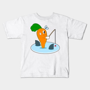 Carrot Fisher Shark fin Fishing Kids T-Shirt